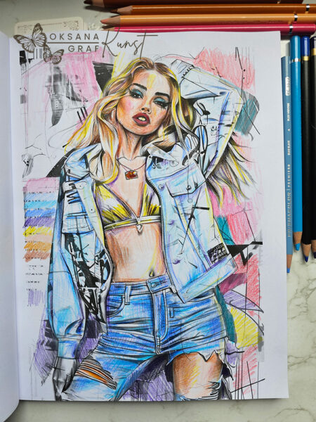 Malbuch ausmalen jeans Textur Darstellung, tutorial