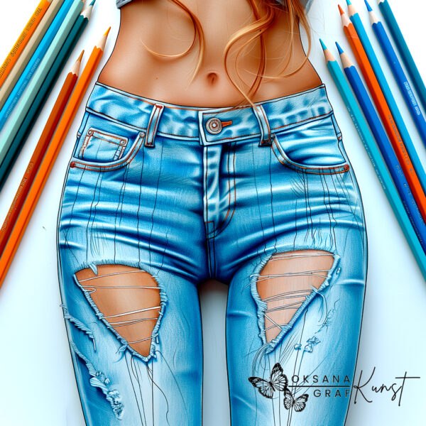 ripped jeans how to draw
