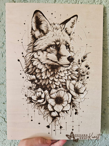 Gravur auf holz: fuchs