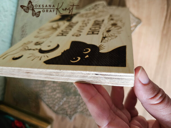 Pyrographie. Brandmalerei. Holzkunst von Oksana Graf, home sweet home, holzgravur