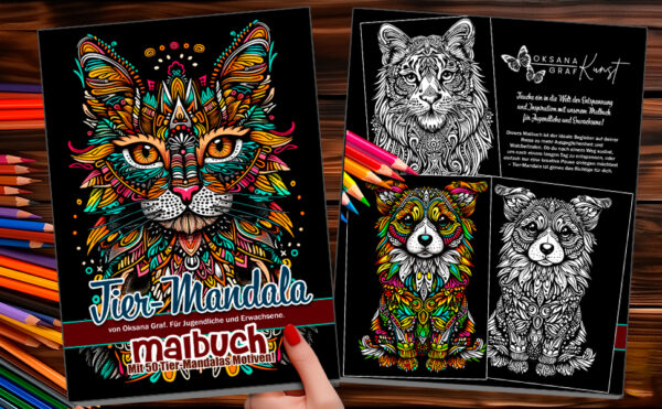 Malbuch "Tier-Mandala" Malbücher Für Jugendliche und Erwachsene. Mit 50 Tier-Mandalas Motive
