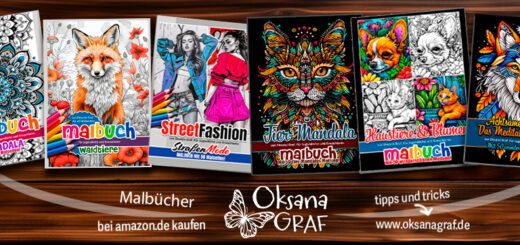 Malbücher, ausmalbilder : Waldtiere, Mode-Illustrationen, Mandalas, Haustiere, Blumen und vieles mehr zum Ausmalen - direkt von der Autorin Oksana Graf