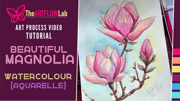 beautiful magnolia watercolor painting tutorial