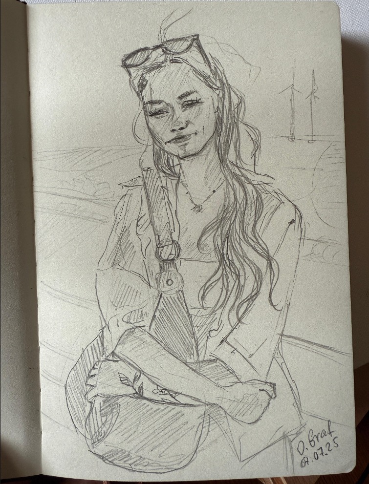 Bleistift skizze Figurenzeichnung, Mädchen Porträt, 5 min Sketch 